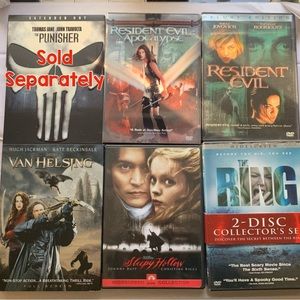 5 DVD Bundle: The Ring, Resident Evil, Resident Evil Apocalypse, Sleepy Hollow
